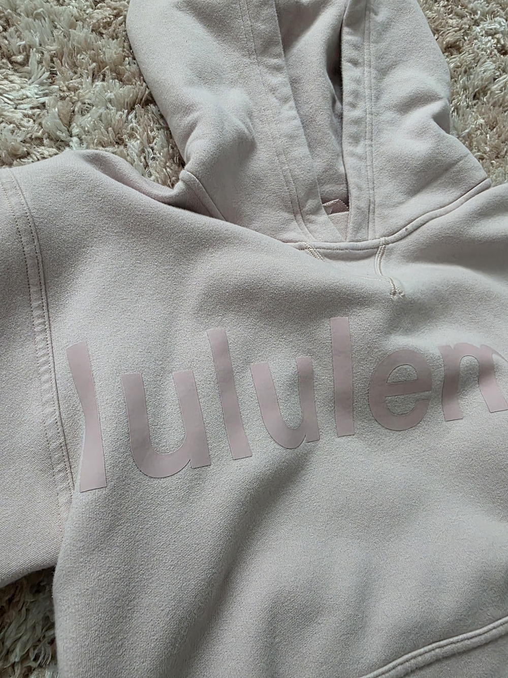 lululemon athletica light pink logo hoodie